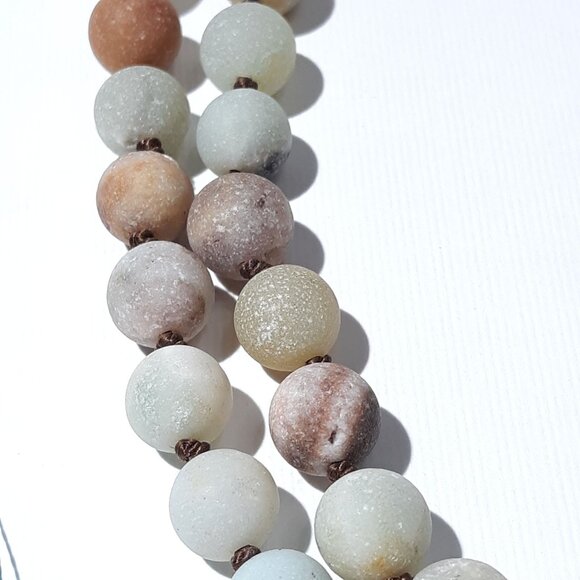 African Opal Mala Meditation 86 Beads Necklace Tassel NWOT - Picture 4 of 6